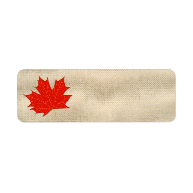 Red maple leaf return address label (Front)