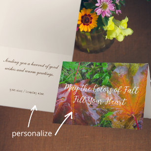 Red maple leaves  card