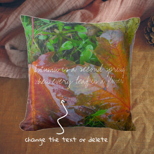 Red maple leaves cushion