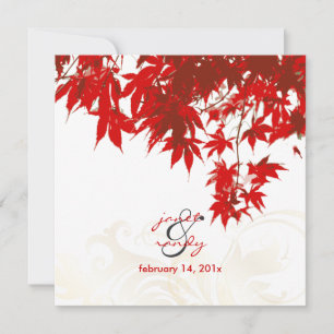 Red Maple Leaves/fall wedding invitations