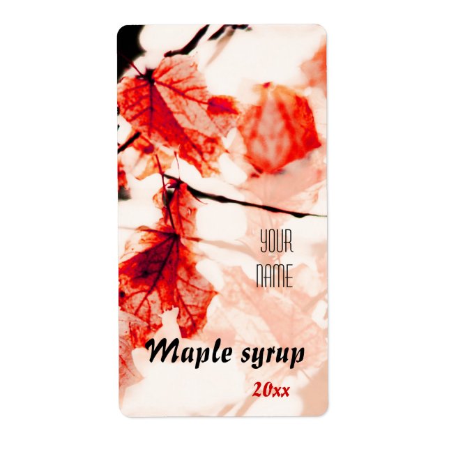 Red maple leaves maple syrup (Front)