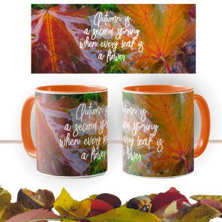 Red maple leaves mug