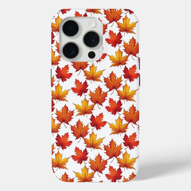 Red Maple Leaves Pattern. Fall Pattern Case-Mate iPhone Case (Back)