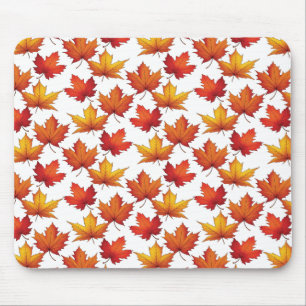 Red Maple Leaves Pattern. Fall Pattern Mouse Pad