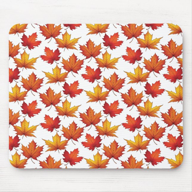Red Maple Leaves Pattern. Fall Pattern Mouse Pad (Front)