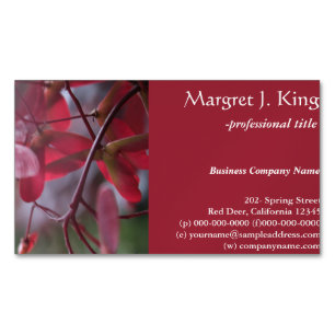 Red maple seeds samara fruits professional Magnetic business card