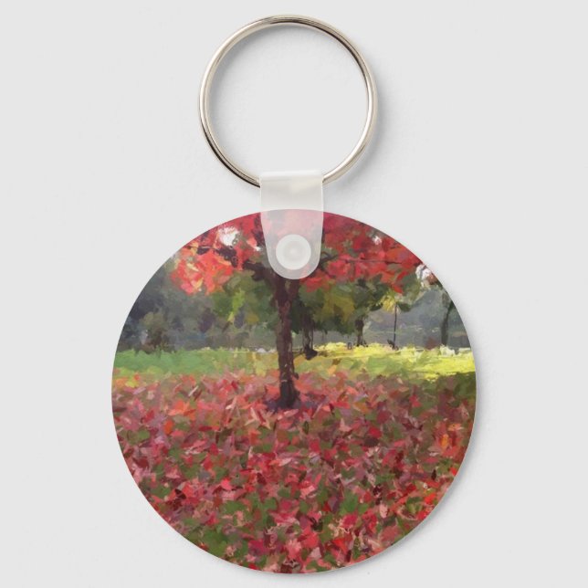 Red Maple Tree Key Ring (Front)