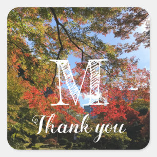 Red Maples at Japanese Garden Square Sticker