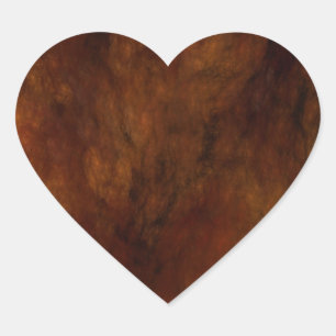 Red Marble Abstract Fractal Heart Sticker