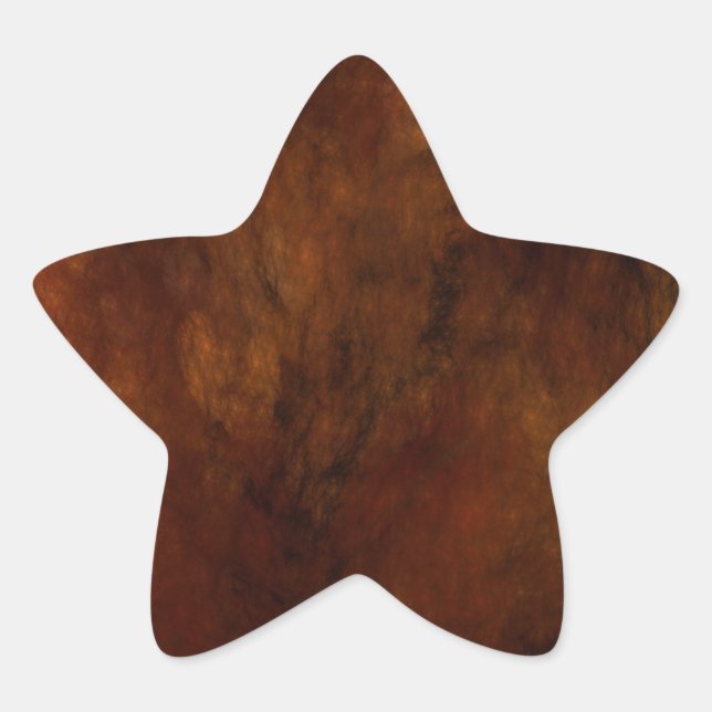 Red Marble Abstract Fractal Star Sticker (Front)