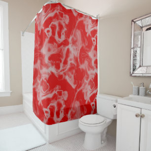 red Marble abstract Shower Curtain