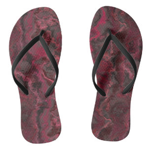 Red Marble Abstract Thongs