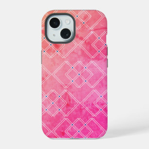 Red Marble and Square Layers iPhone 15 Case