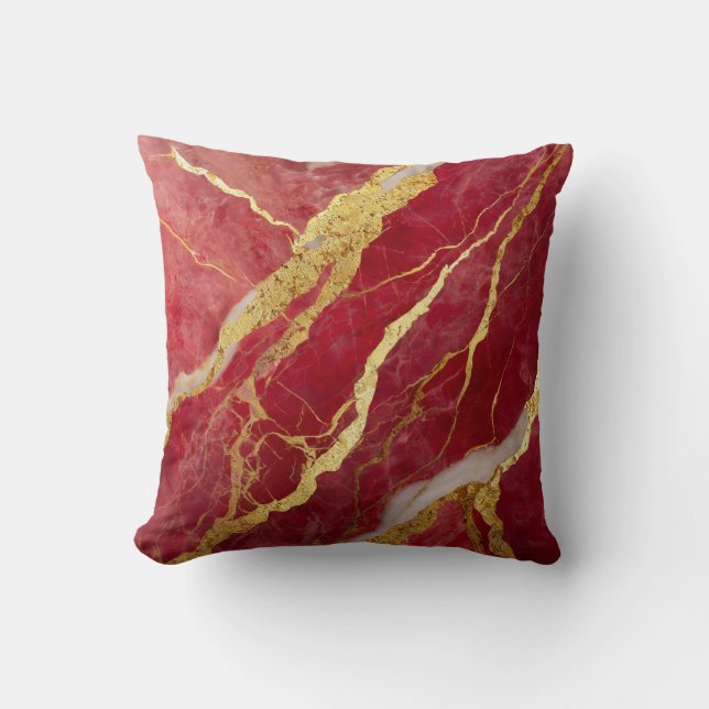 Red Marble Pattern with Gold Cushion (Front)