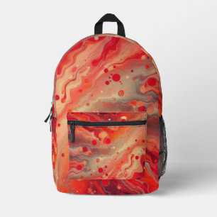 Red Marble Printed Backpack