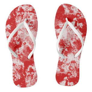 red Marble Swirl Abstract Thongs