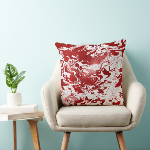Red Marble Swirl Cushion