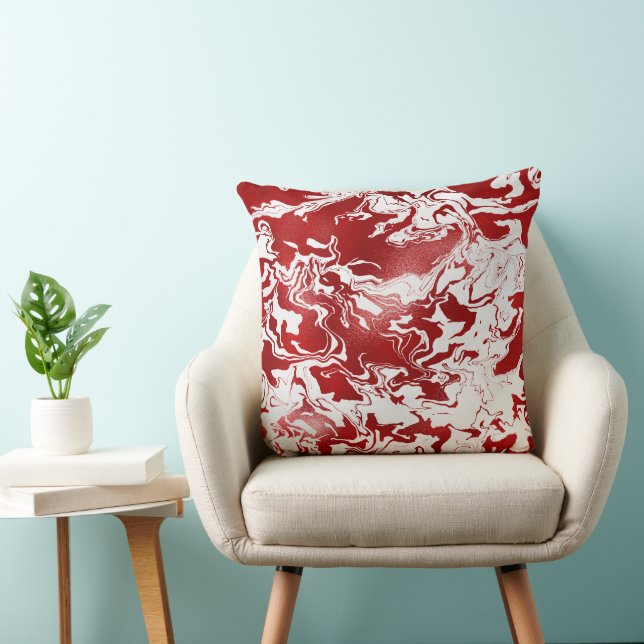 Red Marble Swirl Cushion (Chair)