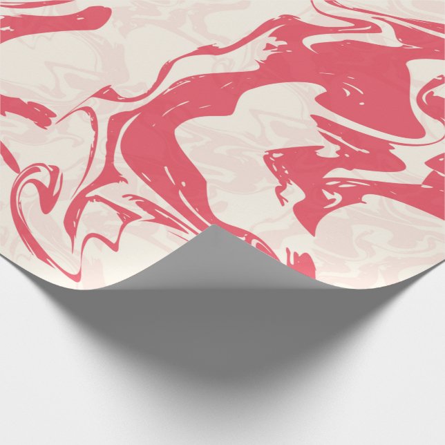 Red Marble Swirl Wrapping Paper (Corner)