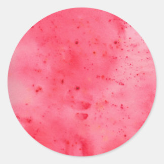 Red Marble Watercolour Classic Round Sticker