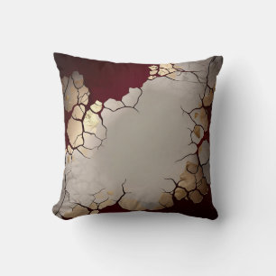 Red Marble With Silver And Gold Cushion