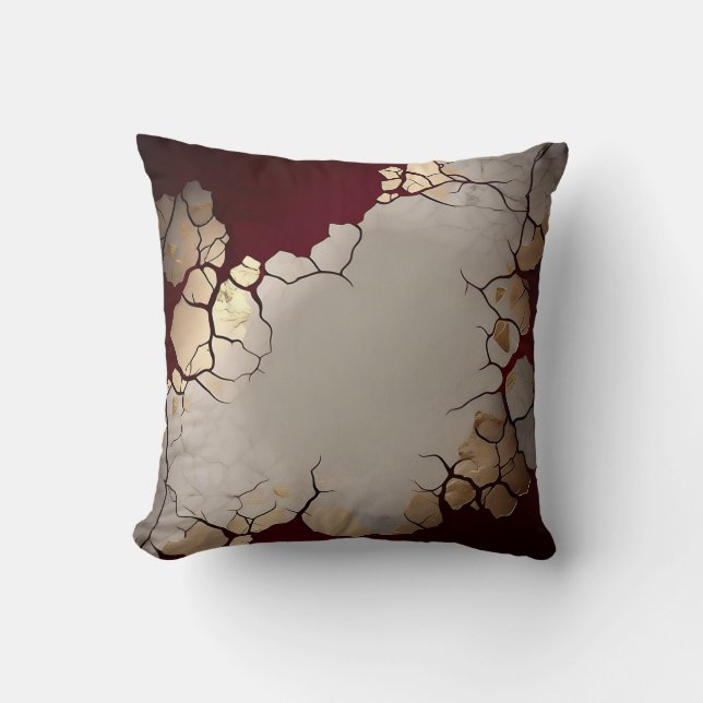 Red Marble With Silver And Gold Cushion (Front)