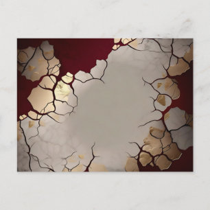Red Marble With Silver And Gold Postcard