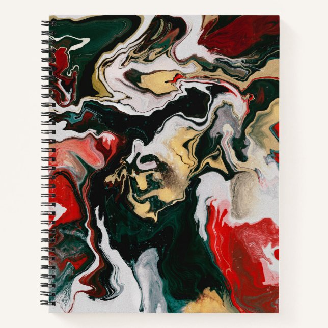 Red Marbled Design Notebook (Front)