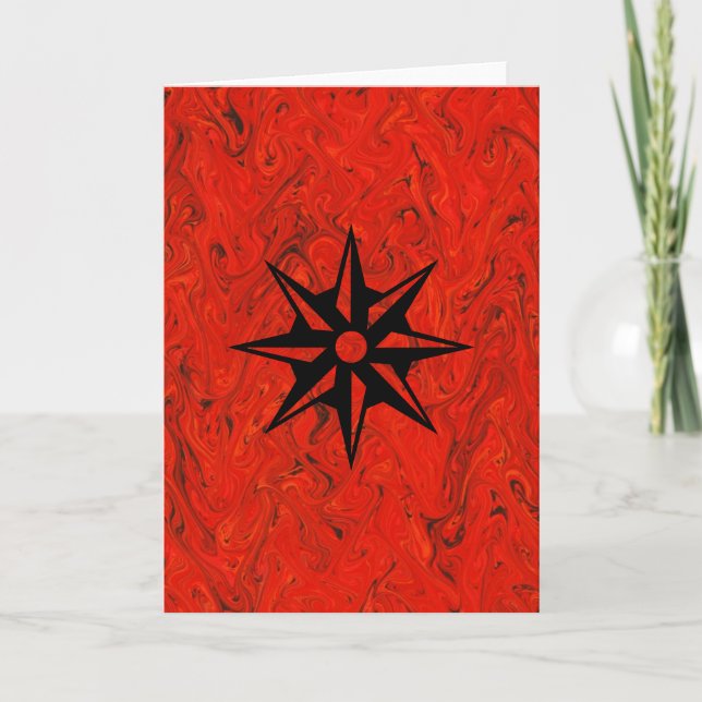 Red Marbling Holiday Card (Front)
