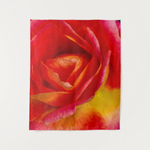Red Mardi Gras Rose Impressionist Photograph Tapestry