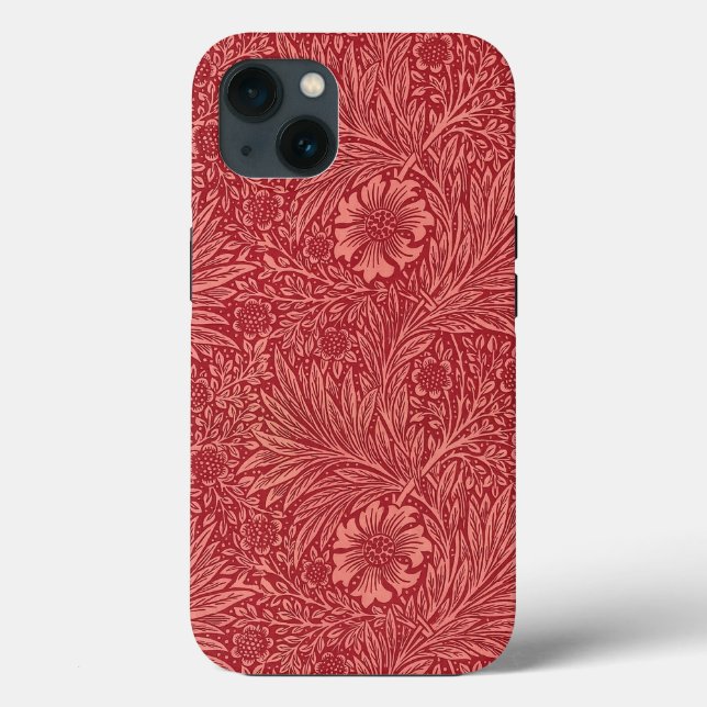 Red Marigold Pattern by William Morris Case-Mate iPhone Case (Back)