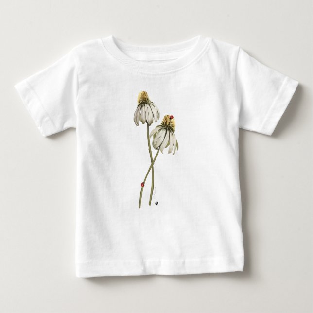 Red marijuana beetle on Echinacea flower Baby T-Shirt (Front)