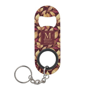 Red Maroon Gold Glitter Autumn Leaves Pattern