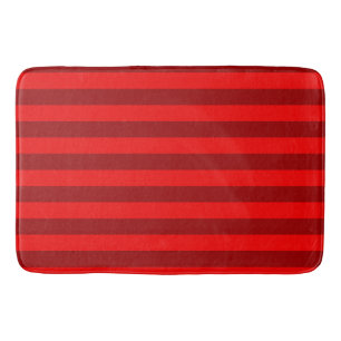 Red Maroon Stripes Design Bath Mat