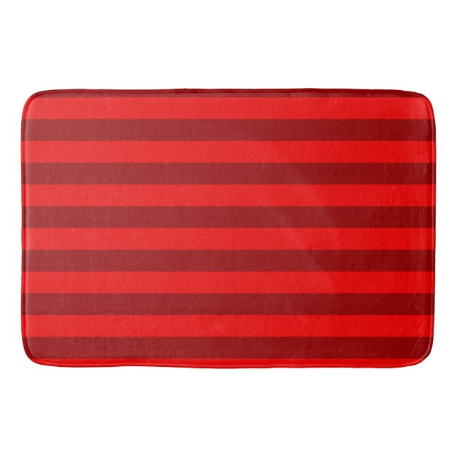 Red Maroon Stripes Design Bath Mat (Front)