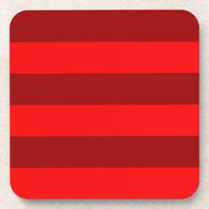 Red Maroon Stripes Design Coaster