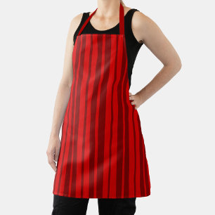 Red Maroon Stylish Stripes Pattern Design Apron