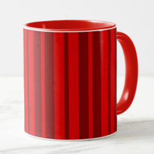 Red Maroon Stylish Stripes Pattern Design Mug