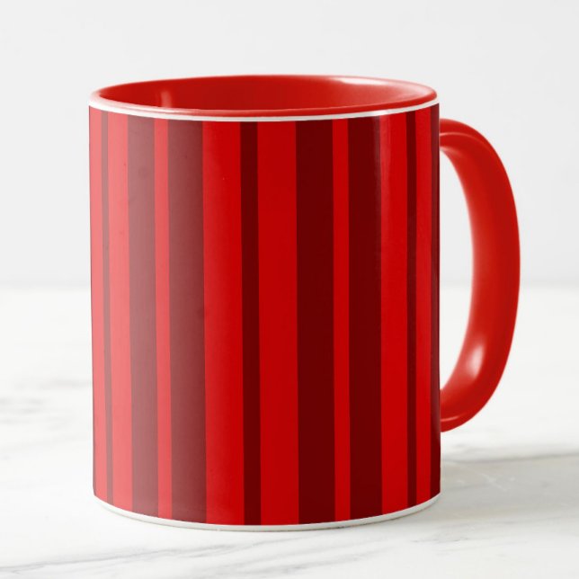 Red Maroon Stylish Stripes Pattern Design  Mug (Creator Uploaded)