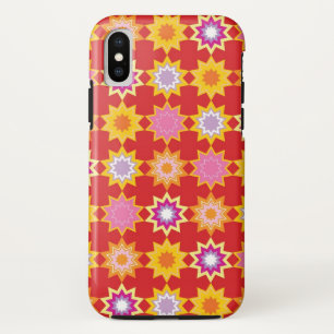 Red Marrakesh Stars Mosaic Art Pattern Phone Case