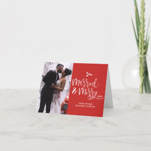 Red, Married and Merry, Christmas, Photo Holiday Card