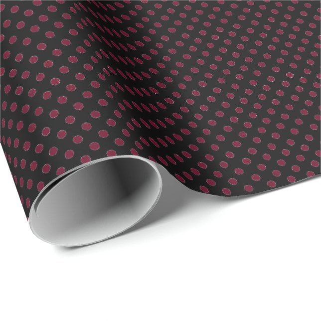 Red Marsala vintage polka dots Wrapping Paper (Roll Corner)