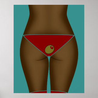 Red Martini Bikini Poster