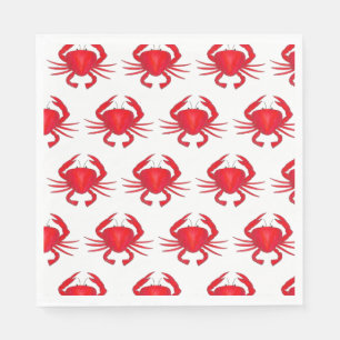 Red Maryland Hard Shell Crab Beach Ocean Seafood Napkin