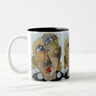 Red Mascara Two-Tone Coffee Mug