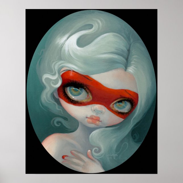 Red Mask ART PRINT Rococo Lowbrow Art (Front)