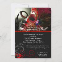 Red Masquerade Ball Mask Costume Halloween Part