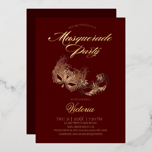 Red Masquerade Party  (Front/Back)