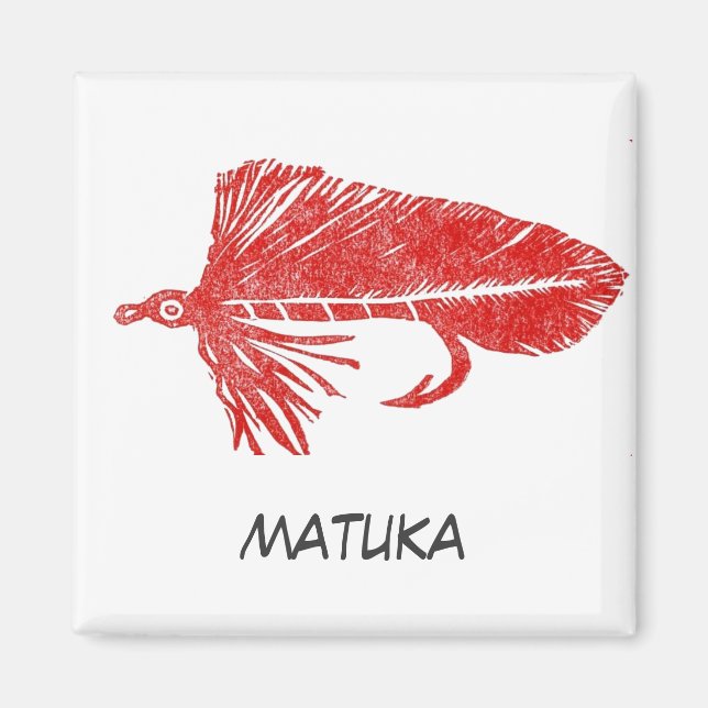 "Red Matuka" Flyfishing Art Magnet (Front)