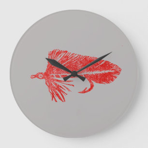 Red Matuka streamer fly tying & fishing Large Clock